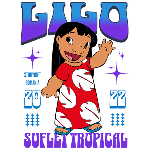 Stickere - Sticker Cu Lilo – dans si magie Adeziv, Vinyl,  cu Margini Albe, PVC Vinyl