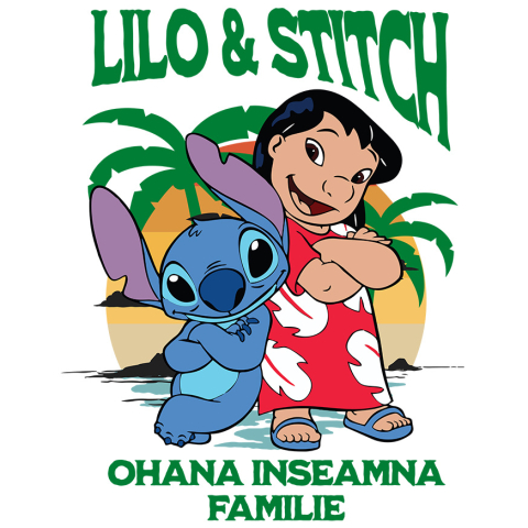 Stickere - Sticker Cu Lilo si Stitch – zambete si soare Adeziv, Vinyl,  cu Margini Albe, PVC Vinyl