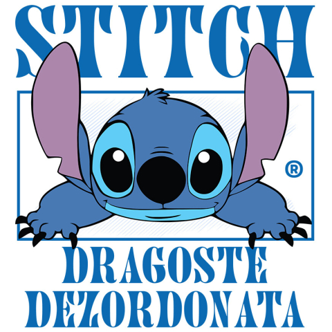 Stickere - Sticker Cu Lumea Colorata a lui Stitch – Aventuri si Zambete Adeziv, Vinyl,  cu Margini Albe, PVC Vinyl