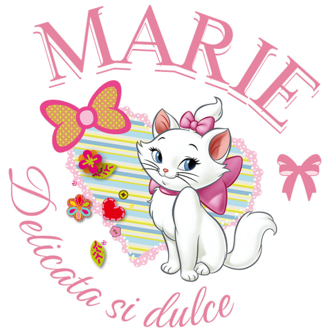 Stickere - Sticker Cu Marie – Micuta Pisicuta cu Inima de Aur Adeziv, Vinyl,  cu Margini Albe, PVC Vinyl