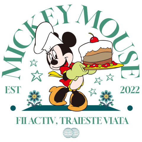 Sticker Personalizat - Sticker Cu Mickey in Lumea Dulciurilor Adeziv, Vinyl,  cu Margini Albe, PVC Vinyl