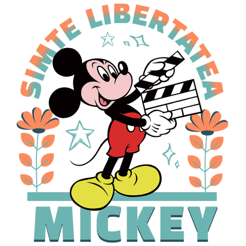 Sticker Personalizat - Sticker Cu Mickey, maestrul cinematografiei Adeziv, Vinyl,  cu Margini Albe, PVC Vinyl