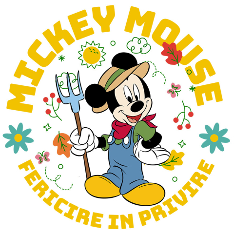Sticker Personalizat - Sticker Cu Mickey Mouse-Bucuria Gradinaritului Adeziv, Vinyl,  cu Margini Albe, PVC Vinyl