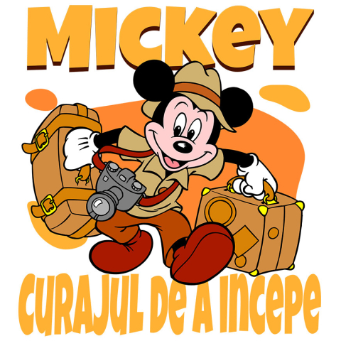 Sticker Personalizat - Sticker Cu Mickey, pregatit pentru o noua poveste Adeziv, Vinyl,  cu Margini Albe, PVC Vinyl