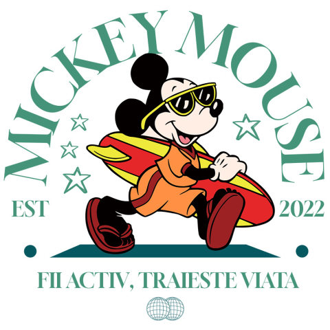 Sticker Personalizat - Sticker Cu Mickey – Regele Valurilor Adeziv, Vinyl,  cu Margini Albe, PVC Vinyl