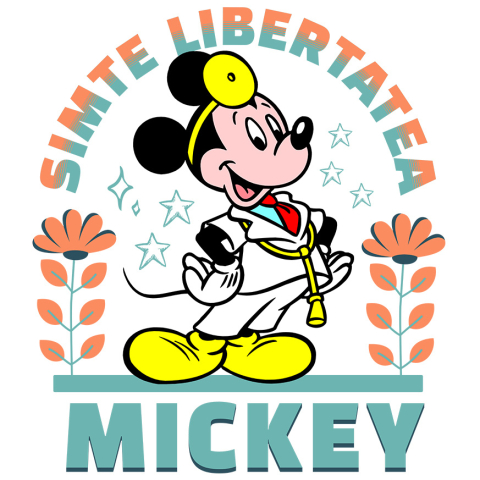Sticker Personalizat - Sticker Cu Mickey si misiunea medicala Adeziv, Vinyl,  cu Margini Albe, PVC Vinyl
