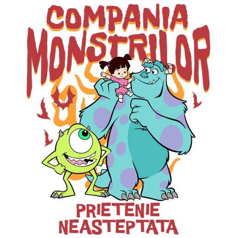 Stickere - Sticker Cu Mike, Sulley si Boo - Prietenii din lumea monstrilor Adeziv, Vinyl,  cu Margini Albe, PVC Vinyl