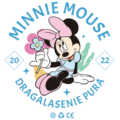 Sticker Personalizat - Sticker Cu Minnie, fata cu suflet curat si zambet larg Adeziv, Vinyl,  cu Margini Albe, PVC Vinyl