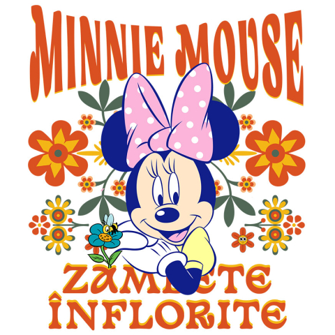 Sticker Personalizat - Sticker Cu Minnie, frumoasă și plină de viață Adeziv, Vinyl,  cu Margini Albe, PVC Vinyl