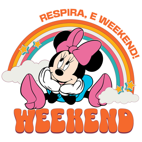 Sticker Personalizat - Sticker Cu Minnie intr-o lume plina de culoare si bucurie Adeziv, Vinyl,  cu Margini Albe, PVC Vinyl