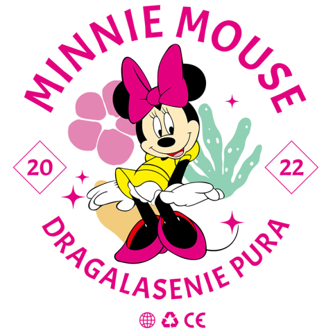 Sticker Personalizat - Sticker Cu Minnie, prietena tuturor cu inima de aur Adeziv, Vinyl,  cu Margini Albe, PVC Vinyl