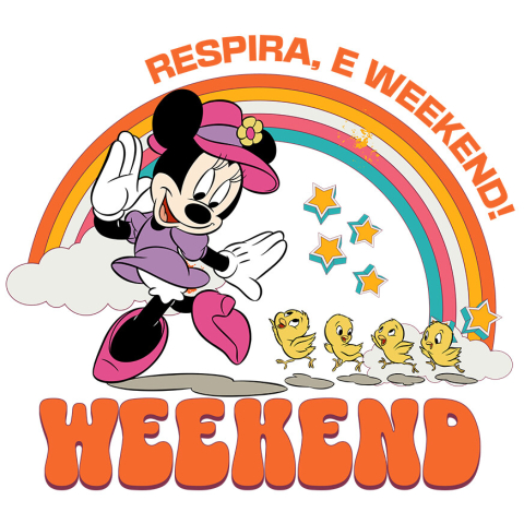 Sticker Personalizat - Sticker Cu Minnie si Puii Ei in Joaca si Distractie Adeziv, Vinyl,  cu Margini Albe, PVC Vinyl