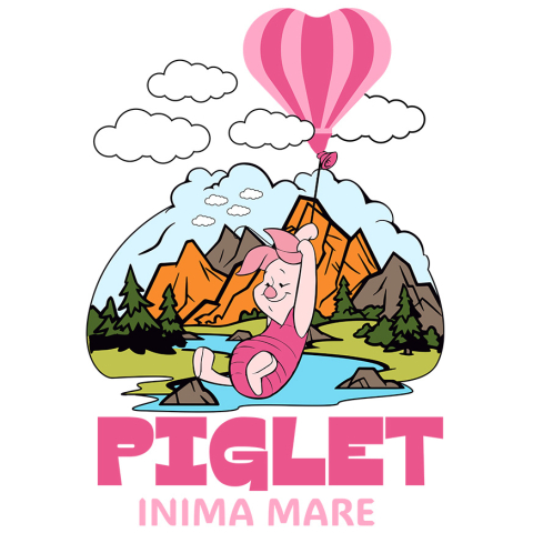Stickere - Sticker Cu Piglet - Micutul care face lumea mai frumoasa Adeziv, Vinyl,  cu Margini Albe, PVC Vinyl
