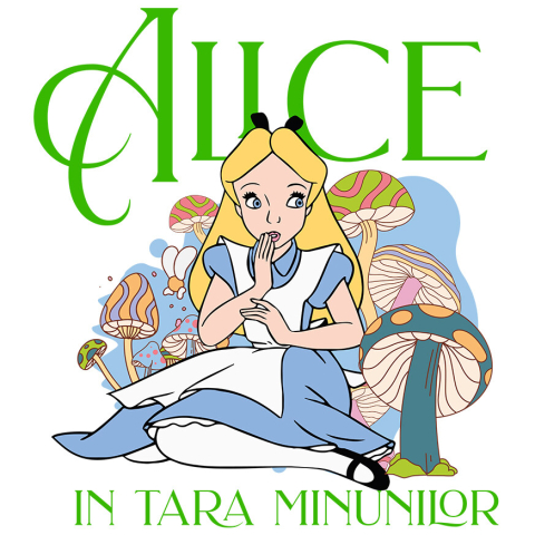 Desene Animate - Sticker Cu Povesti Magice cu Alice din Lumea lui Alladin Adeziv, Vinyl,  cu Margini Albe, PVC Vinyl 