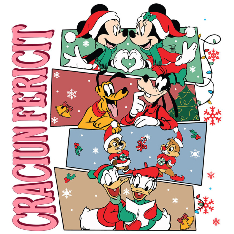 Sticker Personalizat - Sticker Cu Prietenii Mickey Mouse Cadru Plin de Rasete Adeziv, Vinyl,  cu Margini Albe, PVC Vinyl