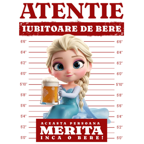Sticker Personalizat - Sticker Cu Rapunzel: Cadou si Bere - Un Pachet Magica Adeziv, Vinyl,  cu Margini Albe, PVC Vinyl