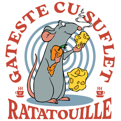 Stickere - Sticker Cu Remy si Deliciile Crocante: Branza si Morcov Adeziv, Vinyl,  cu Margini Albe, PVC Vinyl