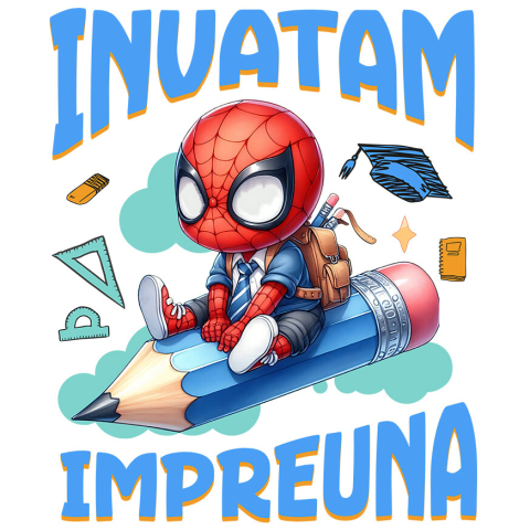 Sticker Personalizat - Sticker Cu Spiderman – Aventuri de Invatare Adeziv, Vinyl,  cu Margini Albe, PVC Vinyl