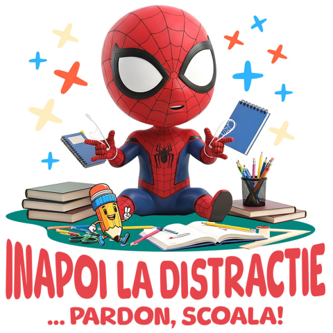 Sticker Personalizat - Sticker Cu Spiderman – Inceput De Scoala Vesel Adeziv, Vinyl,  cu Margini Albe, PVC Vinyl