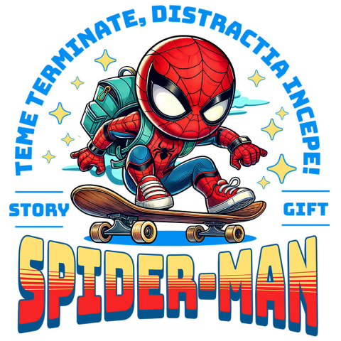Sticker Personalizat - Sticker Cu Spiderman Skateboard: Actioneaza Rapid, Distractie Pe Măsură Adeziv, Vinyl,  cu Margini Albe, PVC Vinyl