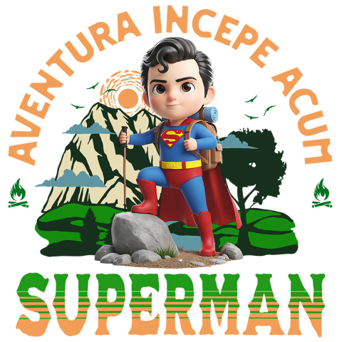 Sticker Personalizat - Sticker Cu Superman - Drumeție de Neînvins cu Disney Adeziv, Vinyl,  cu Margini Albe, PVC Vinyl