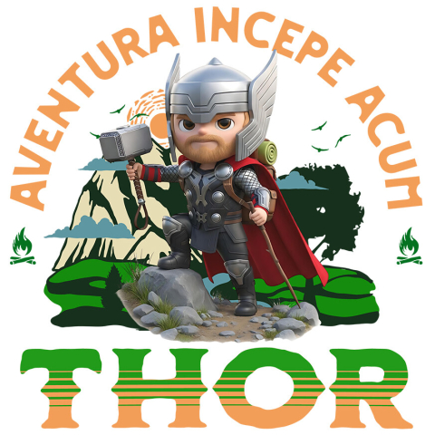 Sticker Personalizat - Sticker Cu Thor: Călătorii Magice în Universul Disney Adeziv, Vinyl,  cu Margini Albe, PVC Vinyl