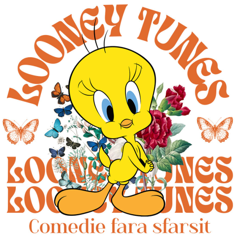 Stickere - Sticker Cu Tweety – darul florilor Adeziv, Vinyl,  cu Margini Albe, PVC Vinyl