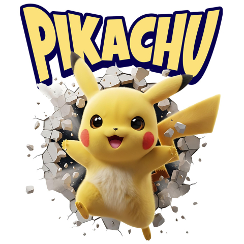 Sticker Personalizat - Sticker Cu Un Cadru Electrizant cu Pikachu Adeziv, Vinyl,  cu Margini Albe, PVC Vinyl