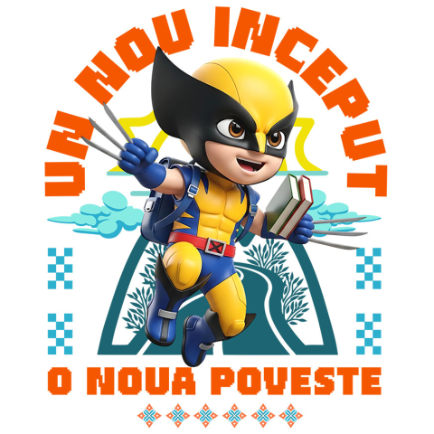 Sticker Personalizat - Sticker Cu Wolverine – Învață Să Crești, Primii Pași În Cunoaștere Adeziv, Vinyl,  cu Margini Albe, PVC Vinyl
