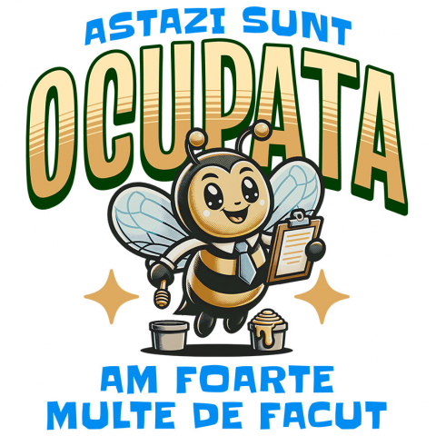 Cadouri Pentru Ea - Sticker Adeziv Autocolant Personalizat Tricou Personalizat Albina cu Cravată – Mesaj Amuzant pentru Birou | Cadou pentru Muncitori