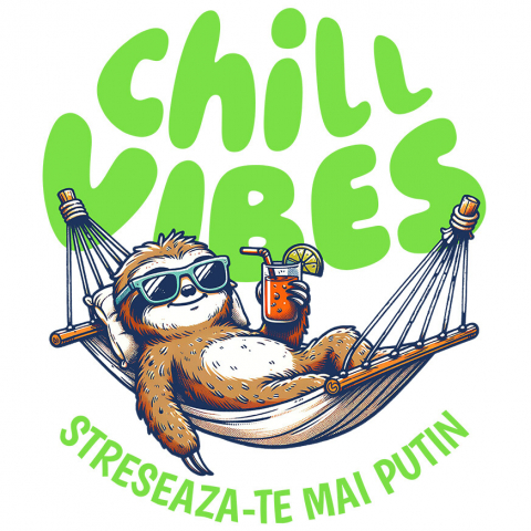 Cadouri Pentru Ea - Sticker Adeziv Autocolant Personalizat "Produse personalizate pentru vacanță – Animal leneș în hamac cu ochelari de soare și cocktail rece"