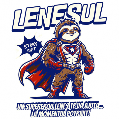 Sticker Adeziv Autocolant Personalizat Animal Lenes Cu Pelerina Super Erou Capitanul America – Cadou Personalizat pentru Copii