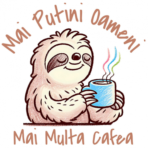 bauturi - Sticker Adeziv Autocolant Personalizat „Cana Personalizată „Mai Puțini Oameni, Mai Multă Cafea” – Cadou Amuzant pentru Iubitorii de Cafea”