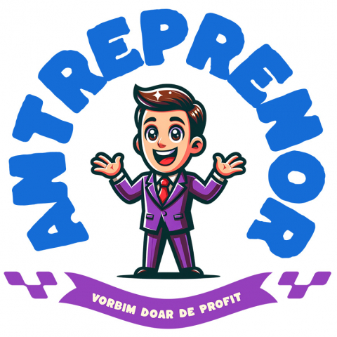 Sticker Personalizat - Sticker Adeziv Autocolant Personalizat Bărbat în Costum Mov cu Cravată Roșie – Design Animat Vesel