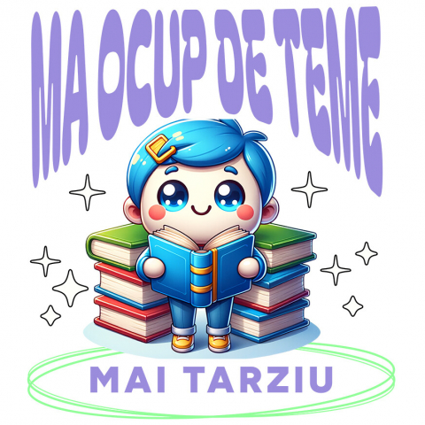 EDUCATIE - Sticker Adeziv Autocolant Personalizat Tricou Personalizat Băiat - "Mă Ocup de Teme Mai Târziu" | Cadou Amuzant pentru Școlari și Copii