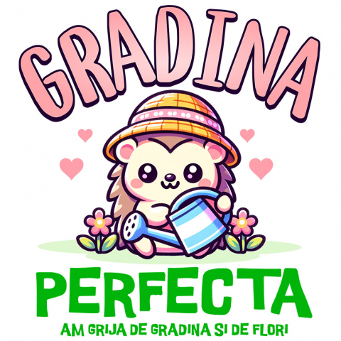 Sticker Adeziv Autocolant Personalizat Tricou Personalizat Arici cu Pălărie Roz – Cadou pentru Iubitorii de Grădină | Mesaj Iubire pentru Flori