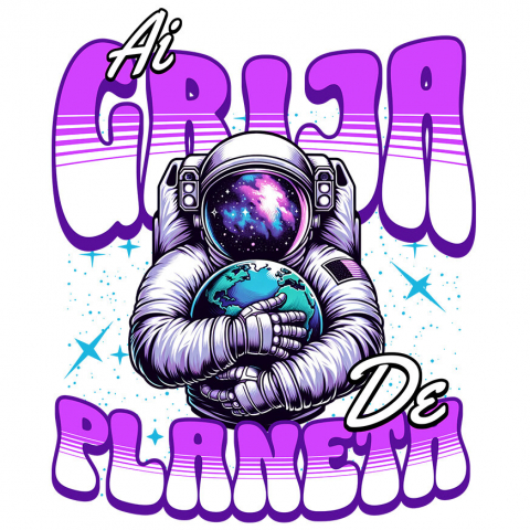 PLANETA - Sticker Adeziv Autocolant Personalizat "Produse personalizate ecologice – Astronaut în costum spațial îmbrățișând planeta Pământ"