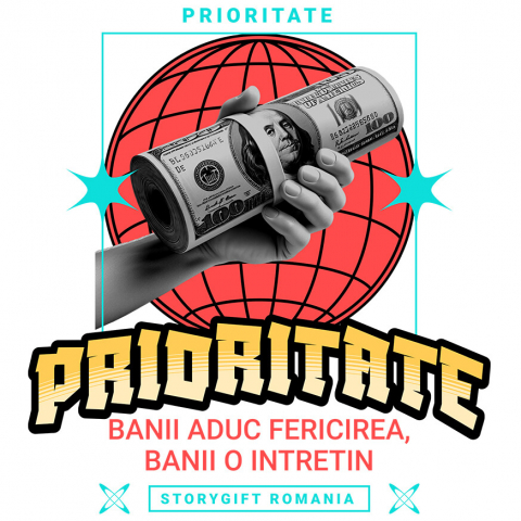 BANI - Sticker Adeziv Autocolant Personalizat Bancnota 100 Dolari cu Text Haios – Cadou Personalizat pentru Familie și Prieteni