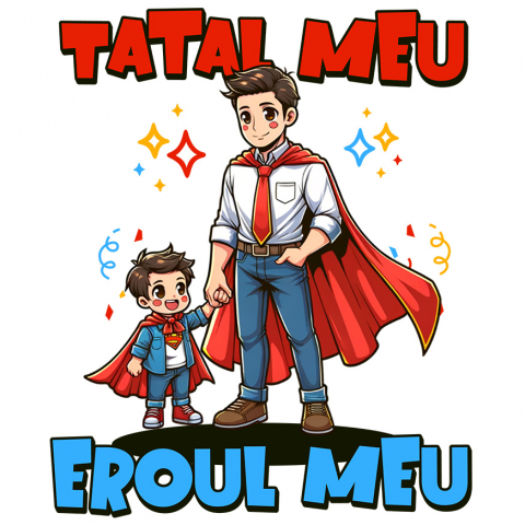 Tata - Sticker Adeziv Autocolant Personalizat Cadouri Personalizate Super Erou pentru Tata și Copii | Momente De Neuitat Familie
