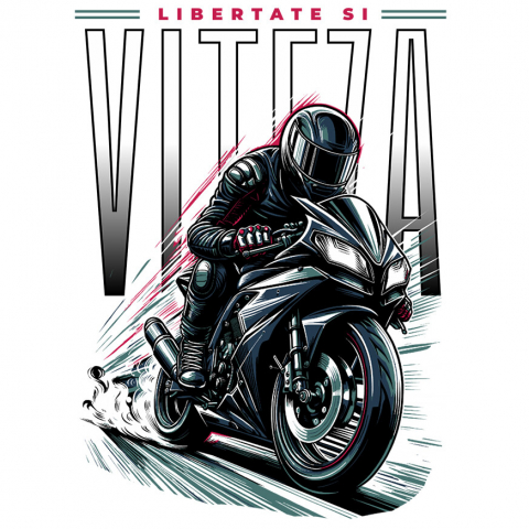 Sticker Adeziv Autocolant Personalizat Bărbat Motociclist – Echipament Complet, Viteză și Libertate