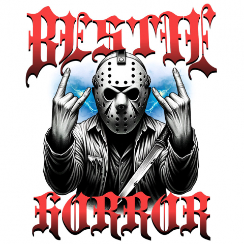 HALLOWEEN - Sticker Adeziv Autocolant Personalizat Bărbat cu Masca Înfricoșătoare și Cuțit | Bestie Horror Halloween | Cadouri Personalizate pentru Petrecerea de Halloween