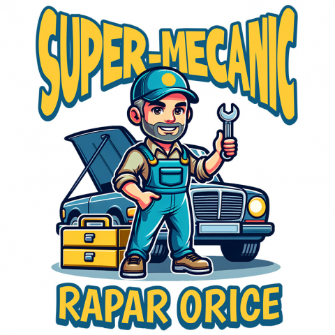 MESERII - Sticker Adeziv Autocolant Personalizat Mecanic Auto în Acțiune – Cadou Personalizat pentru Pasionații de Mașini și Reparații