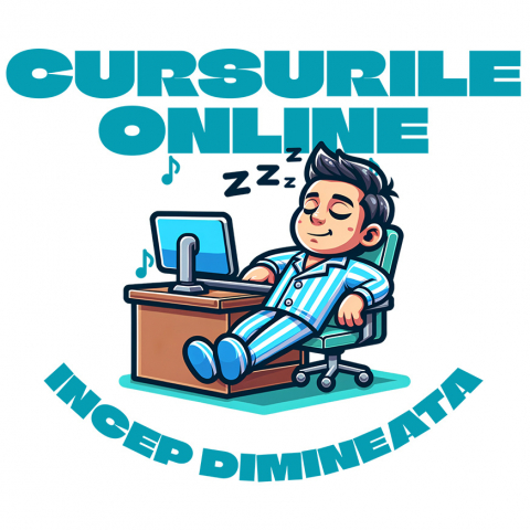 EDUCATIE - Sticker Adeziv Autocolant Personalizat Cursuri Online Dimineața – Învățătura La Distanță pentru Copii | Educație Digitală