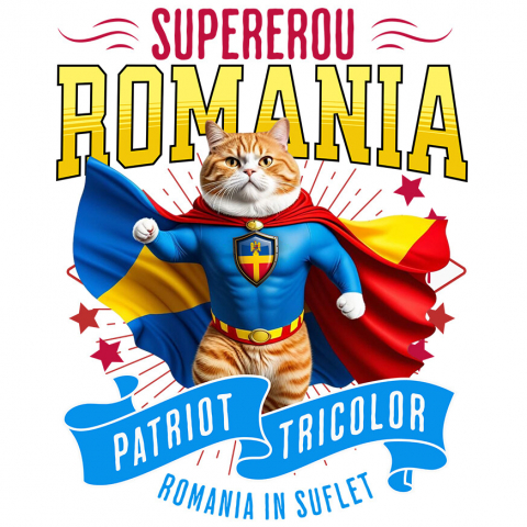 Sticker Adeziv Autocolant Personalizat Pisică Birman în Costum de Căpitan România – Cadou Personalizat pentru Iubitorii de Pisici
