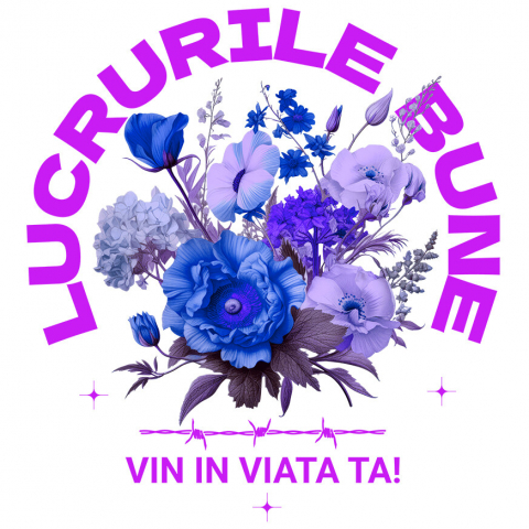 Sticker Adeziv Autocolant Personalizat Buchet De Flori Colorat cu Text „Lucrurile Bune Vin În Viața Ta” | Cadouri Personalizate pentru Familie și Prieteni