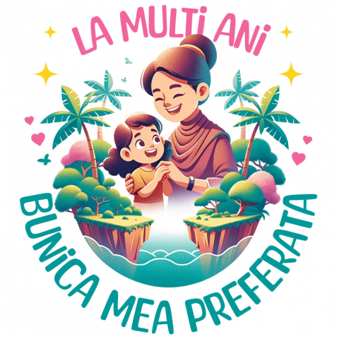 Familie - Sticker Adeziv Autocolant Personalizat Tricou Personalizat Bunica & Nepoata – Cadou Vesel și Unic