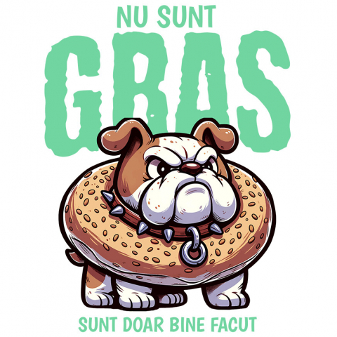 CAINE - Sticker Adeziv Autocolant Personalizat „Câine Furios cu Gogoasă Glazurată – Cadou Personalizat Haios pentru Iubitorii de Câini și Amatorii de Umor”