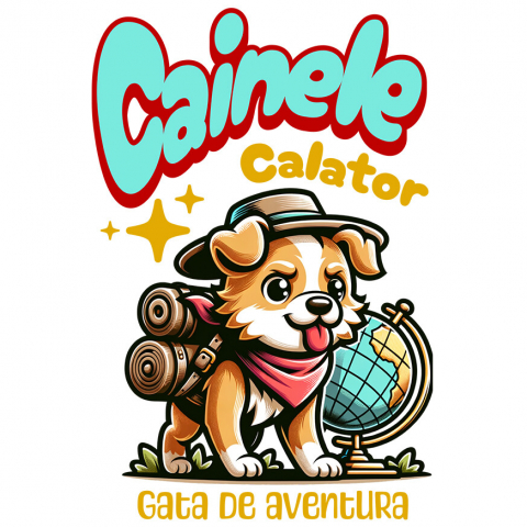 Sticker Adeziv Autocolant Personalizat Câine Călător – Tricou Personalizat Aventurier | Cadou Iubitori de Câini