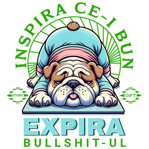 SPORT - Sticker Adeziv Autocolant Personalizat Câine Gras Haios în Poziție de Yoga – Relaxare și Sport pentru Familie și Copii