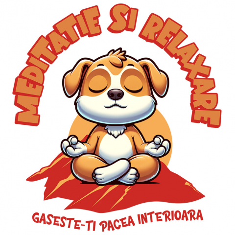 CAINE - Sticker Adeziv Autocolant Personalizat Câine Relaxat în Yoga – Meditație și Relaxare | Tricou Personalizat